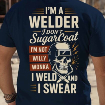 I Weld And I Swear Welder Apparel – Skull Quote