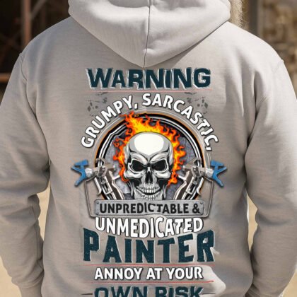 Warning Unmedicated Painter Apparel - Skull Humor